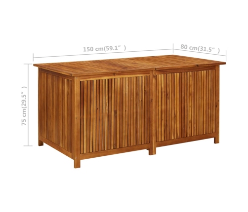 Caja de almacenaje de jardín madera maciza acacia 150x80x75 cm