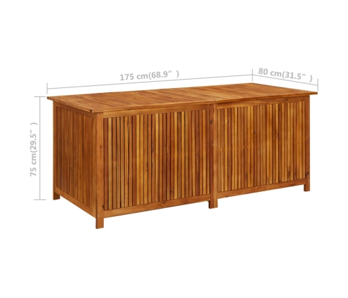 Caja de almacenaje de jardín madera maciza acacia 175x80x75 cm