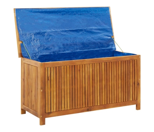 Caja de almacenaje de jardín madera maciza acacia 113x50x58 cm