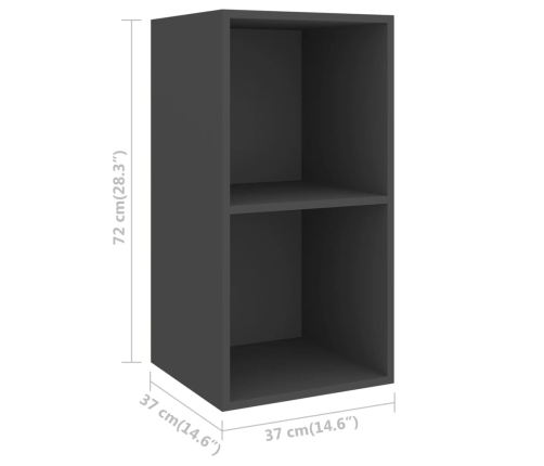 Juego de muebles de salón 5 piezas madera ingeniería gris