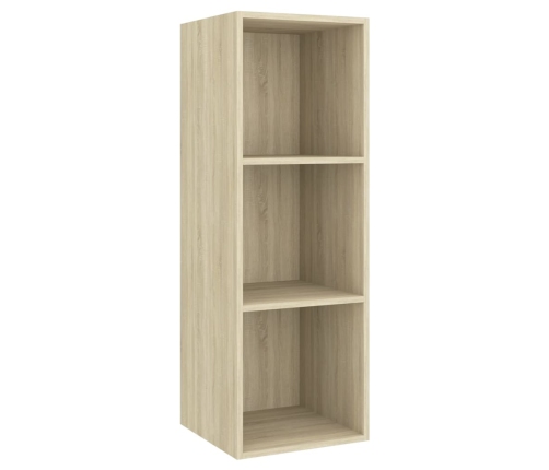 Muebles de pared de TV 5 pzas madera contrachapada color roble