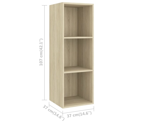 Muebles de pared de TV 5 pzas madera contrachapada color roble