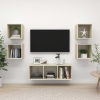 Muebles de pared de TV 5 pzas madera contrachapada color roble