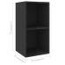 Set de mueble para TV 3 pzas madera contrachapada negro brillo