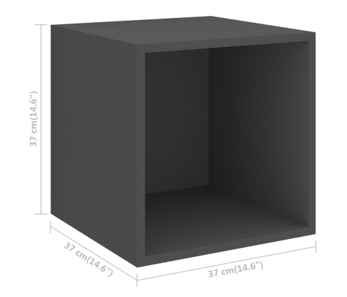 Juego de muebles de salón 4 piezas madera de ingeniería gris