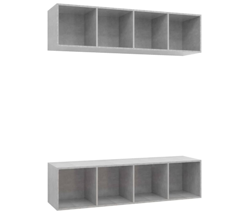 Muebles de salón de pared 2 uds madera ingeniería gris hormigón