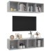Muebles de salón de pared 2 uds madera ingeniería gris hormigón