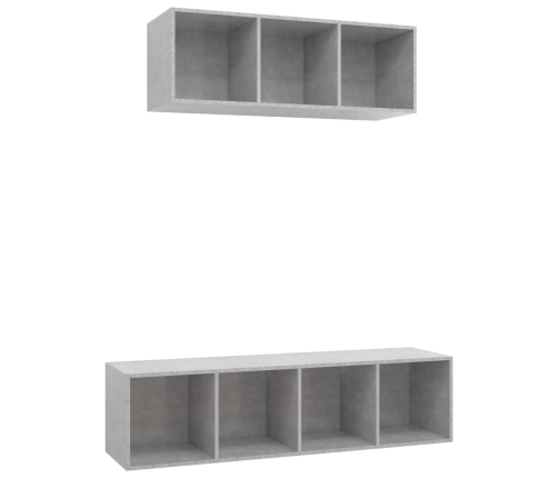 Set de muebles de salón 2 pzas madera ingeniería gris hormigón