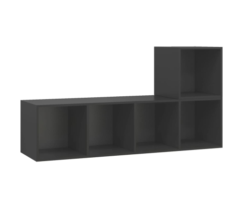 Juego de muebles de salón 2 piezas madera de ingeniería gris