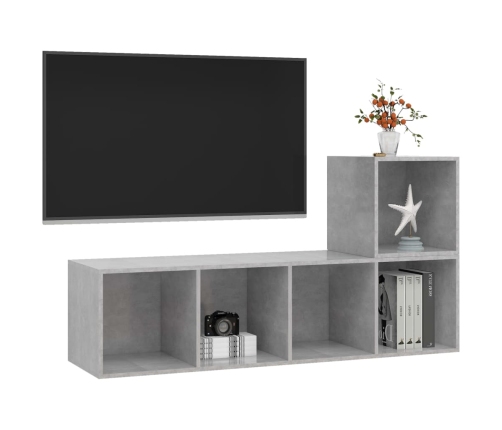 Set de muebles de salón 2 pzas madera ingeniería gris hormigón