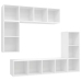 Set de muebles para TV 4 piezas madera contrachapada blanco