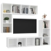 Set de muebles para TV 4 piezas madera contrachapada blanco