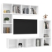 Set de muebles de TV 4 pzas madera contrachapada blanco brillo