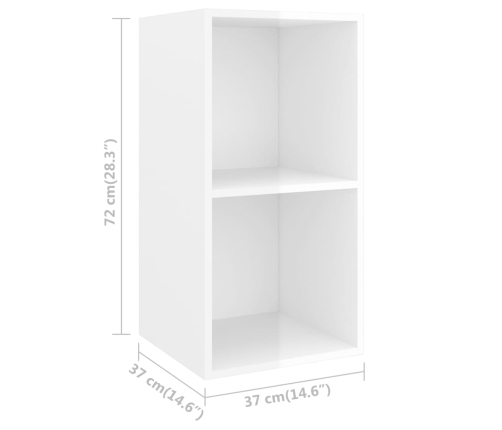 Set de muebles de TV 4 pzas madera contrachapada blanco brillo