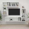 Set de muebles de TV 4 pzas madera contrachapada blanco brillo