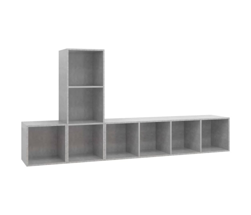 Set de muebles de salón 3 pzas madera ingeniería gris hormigón