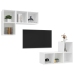 Muebles de pared para TV 4 uds madera contrachapada blanco