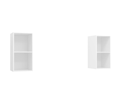 Muebles de pared para TV 2 uds madera contrachapada blanco