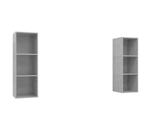 Muebles de salón de pared 2 pzs madera ingeniería gris hormigón