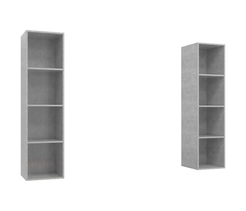 Muebles de salón de pared 2 pzs madera ingeniería gris hormigón