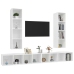 Muebles de salón de pared 4 piezas madera de ingeniería blanco