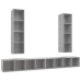 Muebles de salón de pared 4 pzs madera ingeniería gris hormigón