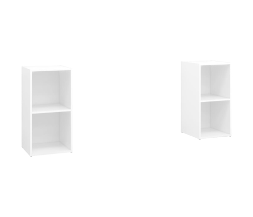 Muebles para TV 2 uds madera de ingeniería blanco 72x35x36,5 cm