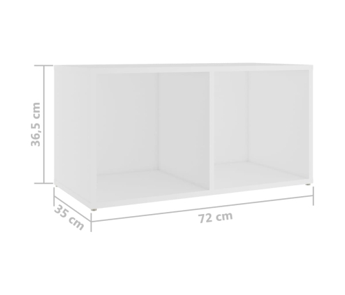 Muebles para TV 2 uds madera de ingeniería blanco 72x35x36,5 cm