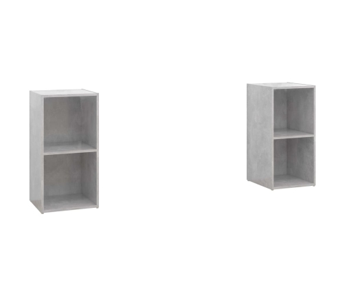 Muebles de salón de pared 2 pzs madera ingeniería gris hormigón