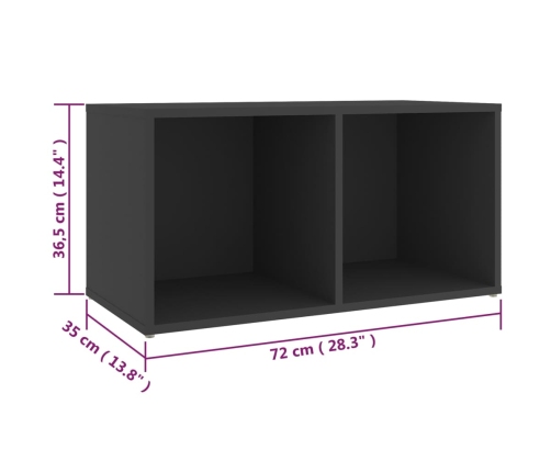 vidaXL Muebles de salón 2 pzas madera de ingeniería gris 72x35x36,5 cm