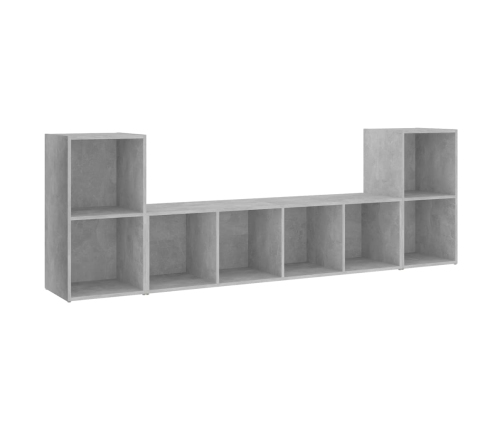 Muebles de salón 3 piezas madera de ingeniería gris hormigón