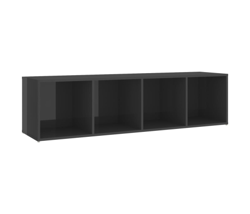 vidaXL Muebles de salón 5 piezas madera de ingeniería gris brillo