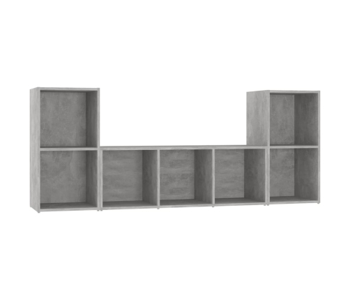 Muebles de salón 3 piezas madera de ingeniería gris hormigón