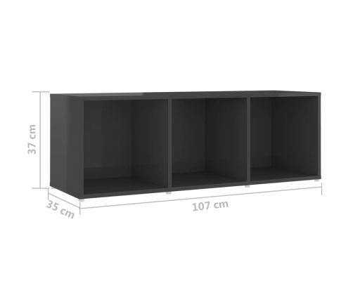 vidaXL Muebles de salón 3 piezas madera de ingeniería gris brillo