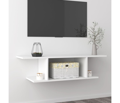 Mueble de pared para TV blanco 103x30x26,5 cm