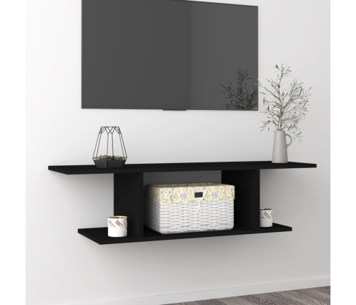 vidaXL Mueble de TV de pared negro 103x30x26,5 cm