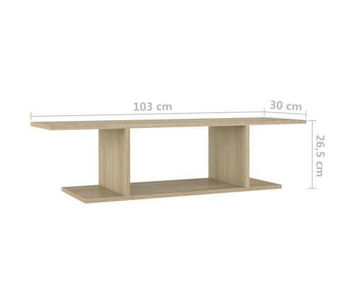 Mueble de TV de pared roble Sonoma 103x30x26,5 cm