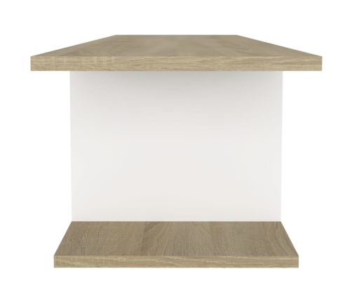 Mueble de TV de pared blanco y roble Sonoma 103x30x26,5 cm