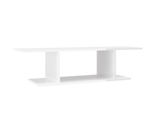 Mueble de TV de pared blanco brillo 103x30x26,5 cm