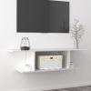 Mueble de TV de pared blanco brillo 103x30x26,5 cm