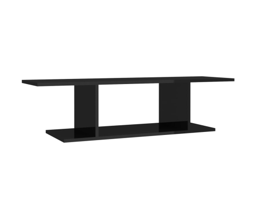 Mueble de TV de pared negro brillo 103x30x26,5 cm