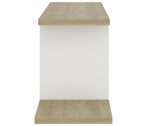 vidaXL Estante de pared de TV contrachapado blanco y roble 125x18x23cm