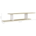 vidaXL Estante de pared de TV contrachapado blanco y roble 125x18x23cm