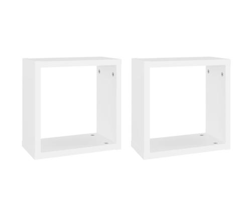 Estantes cubo de pared 2 unidades blanco 30x15x30 cm