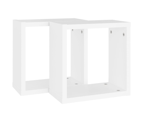 Estantes cubo de pared 2 unidades blanco 30x15x30 cm