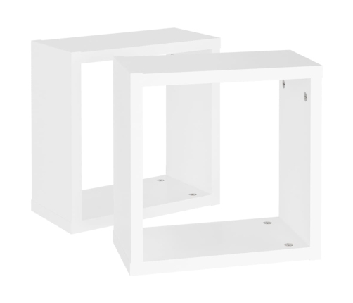 Estantes cubo de pared 2 unidades blanco 30x15x30 cm