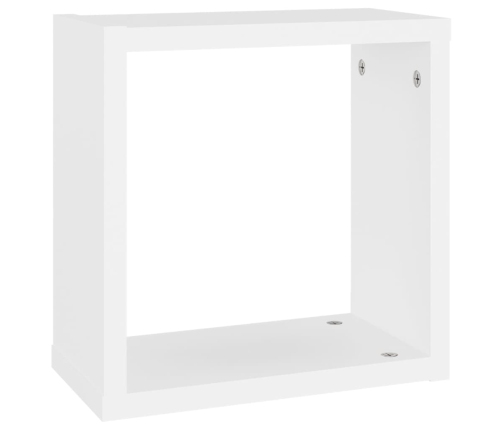 Estantes cubo de pared 2 unidades blanco 30x15x30 cm