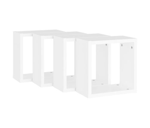 Estantes cubo de pared 4 unidades blanco 30x15x30 cm