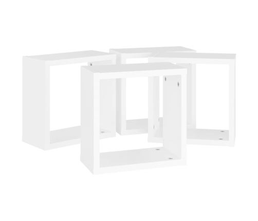 Estantes cubo de pared 4 unidades blanco 30x15x30 cm