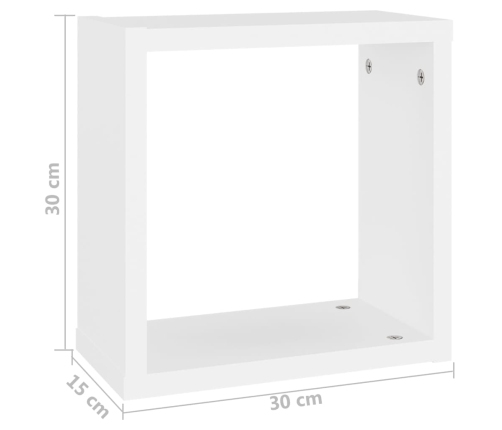 Estantes cubo de pared 4 unidades blanco 30x15x30 cm